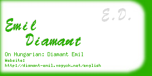 emil diamant business card